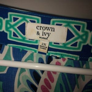 Crown and ivy top floral 2x